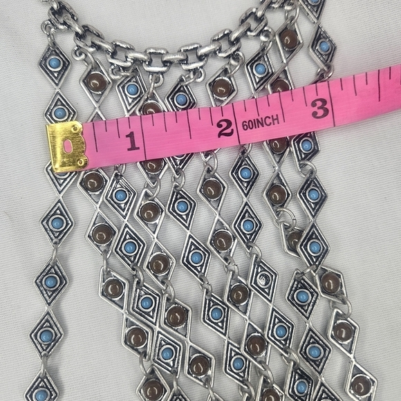 Premier Designs Arizona Silver Plated Fringe Necklace NWT Retail $49 16.5"-34" - Picture 8 of 10